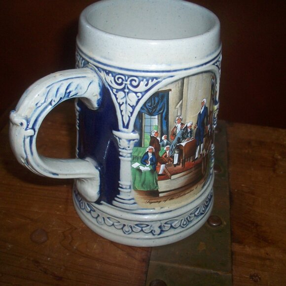 Original GERZIT Gerz West Germany Stoneware Patriotic Independence Beer Stein - Picture 6 of 7